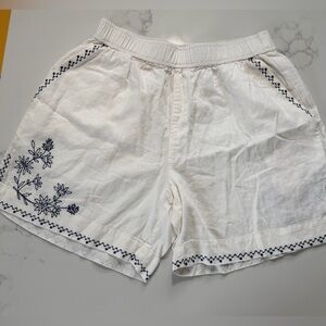 Madewell White Embroidered Women's Shorts